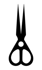 Scissors black icon. Vector clipart isolated on white background.