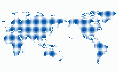 Fototapeta premium Circle shape world map on white background.