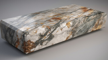 Marble countertop isolated on gray background.