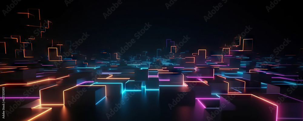 Wall mural abstract digital background. data universe illustration. ideal for depicting network abilities, tech