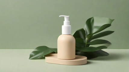 化粧品のモックアップ、高級化粧品プロモーション背景｜Cosmetic mockup, luxury cosmetics promotion background, Generative AI