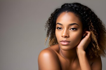 Black woman beauty model posing ai generative image