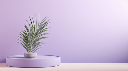 Lilac background with flower for product showcase