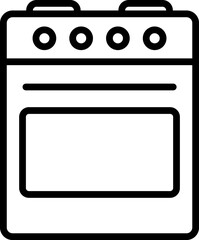 Kitchen stove icon in linear style. Vector.
