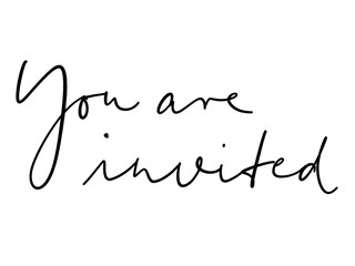 You are invited handlettering