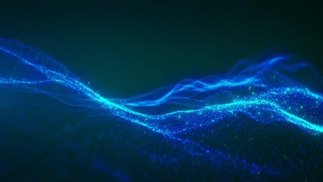 Blue Digital Energy Wave Abstract Technological Background