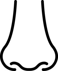 Human nose icon in linear style. Vector.
