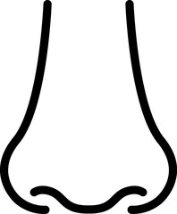 Human nose icon in linear style. Vector.