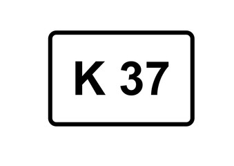 Illustration eines Kreisstraßenschildes der K 37 in Deutschland	