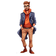 Fashion Designer cartoon character isolated on transparent background. Generative AI