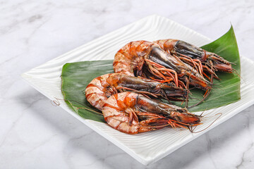Cooked tiger prawn in the pate