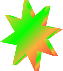 Star shape isometric 3d signs icon element for decoration Christmas