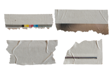 Small pieces of glued torn Newspaper