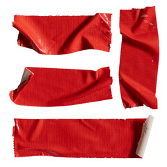 Peeled red cloth tapes
