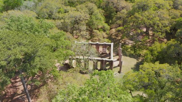 Beautiful aerial view of Old Sheldon Church and surrounding forest, South Carolina