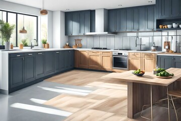 illustrations modern kitchen interior