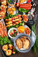 Summer BBQ or picnic food concept.