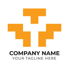 Modern corporate creative monogram minimalist business logo design template