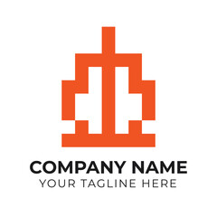 Modern corporate monogram minimalist business logo design template