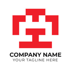 Modern corporate monogram minimalist business logo design template