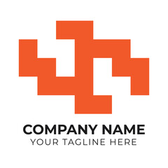 Modern corporate monogram minimalist business logo design template
