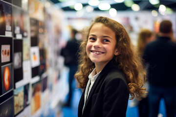 Unleashing creativity and intellect - a dynamic scene from a school science fair