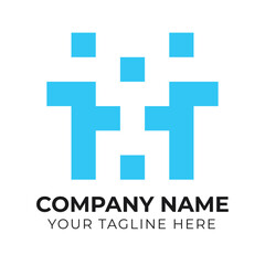 Modern monogram minimalist business logo design template