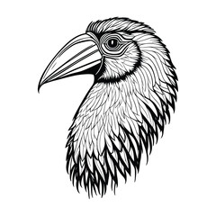Obraz premium Black and white toucan bird onw White Background