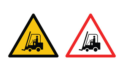 Warning sign, Beware forklift , Safety first, Industrial vehicles warning sign,Vector Illustration