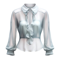 Chiffon Blouse. isolated object, transparent background