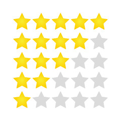 Rating stars on white background. Vector illustration