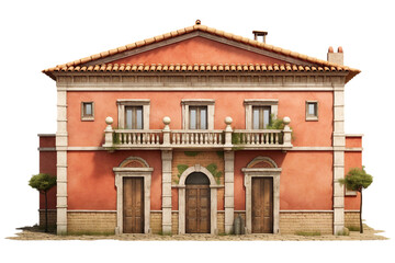 Obraz premium Classical Roman villa. isolated object, transparent background