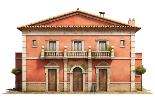 Classical Roman villa. isolated object, transparent background - Powered by Adobe