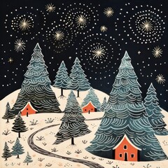 Christmas illustration card
