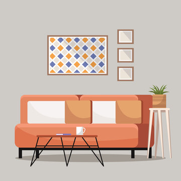 Home office. Interior vector illustration. Work from home. Office had open floor plan, encouraging collaboration among employees Remote work provides freedom to design workspace that suits individual