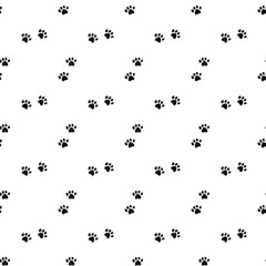 seamless pattern with traces of dog paws