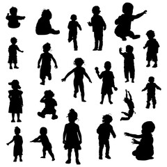 set of toddler silhouette