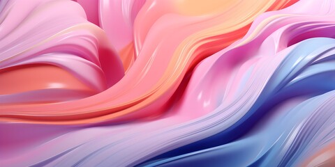 3d effect of an abstract wave of different colors wallpaper background created with Generative AI technology