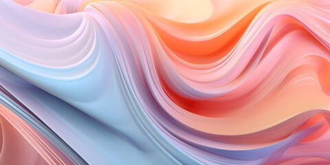 3d effect of an abstract wave of different colors wallpaper background created with Generative AI technology