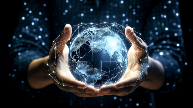 He holds a global network connection, connecting the world.