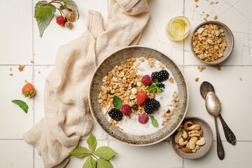 Bowl of homemade granola