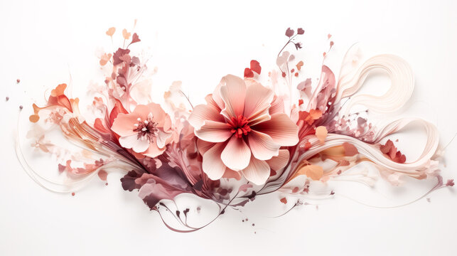 An image displays a unique arrangement of floral elements on a clear background.