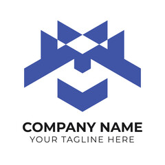 Professional modern abstract monogram minimalist business logo design template