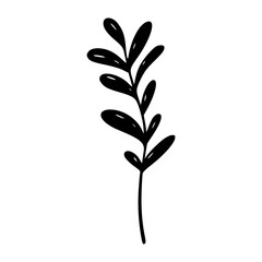 Minimalist branch with leaves icon