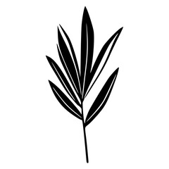 Obraz premium Minimalist branch with leaves icon