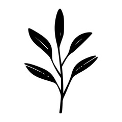 Obraz premium Minimalist branch with leaves icon