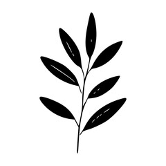 Minimalist branch with leaves icon