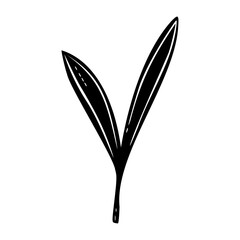 Minimalist branch with leaves icon