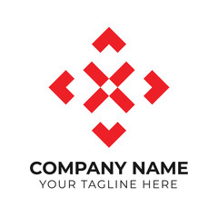 Corporate modern abstract monogram minimalist business logo design template