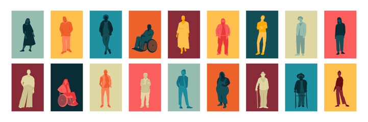 People icon set. Modern colorful design.